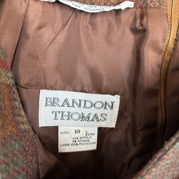 Vintage 90s Brandon Thomas Patchwork Tweed Wool Blend Mini Skirt Sz 26 - Picture 7 of 12